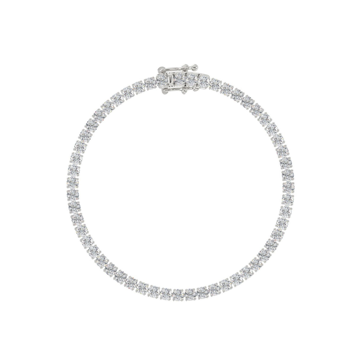 LADIES BRACELET 5CT ROUND DIAMOND 14K WHITE GOLD