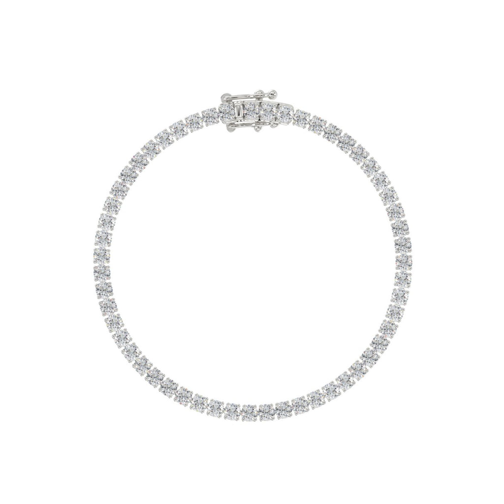 LADIES BRACELET 5CT ROUND DIAMOND 14K WHITE GOLD