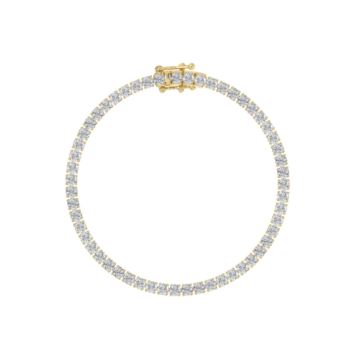 LADIES BRACELET 5CT ROUND DIAMOND 14K YELLOW GOLD