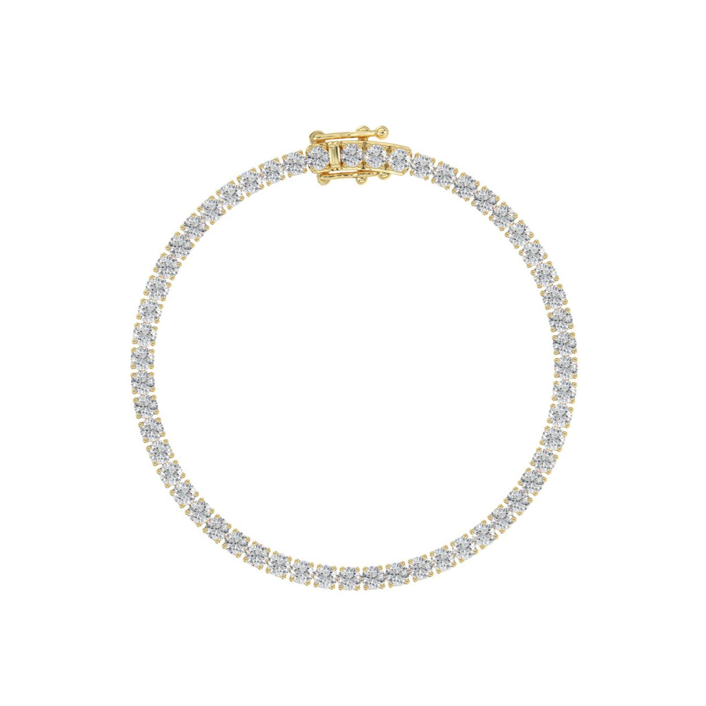 LADIES BRACELET 5CT ROUND DIAMOND 14K YELLOW GOLD