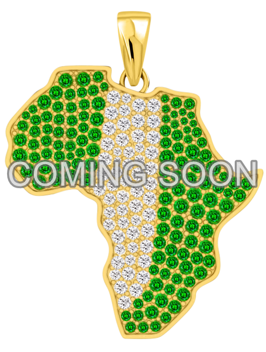 Limited Edition- Nigeria Pendant with Diamonds including Green Gemstones