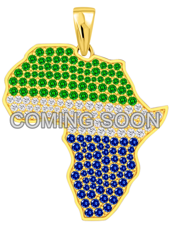 Limited Edition- Sierra Leone Pendant with Diamonds including Blue and Green Gemstones